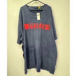 Polo Ralph Lauren‎ Men 4XLT T-Shirt Blue Red Logo Graphic Tee Classic Fit Cotton